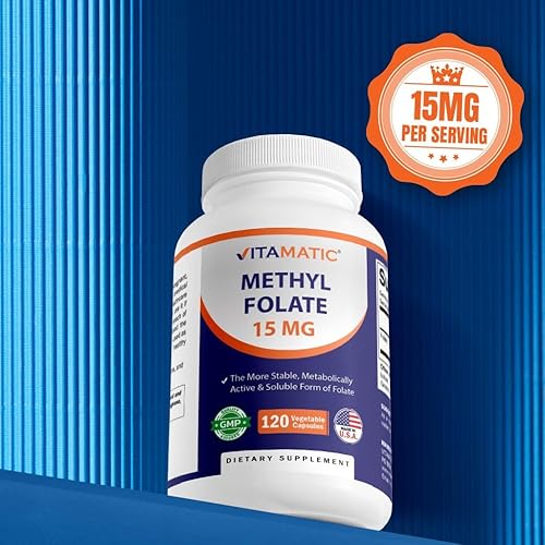 Miniatura 7 de Vitamatic Folato de metilo 15mg – 120 cápsulas vegetales optimizadas y activadas de alta potencia – Folato metabólicamente activo