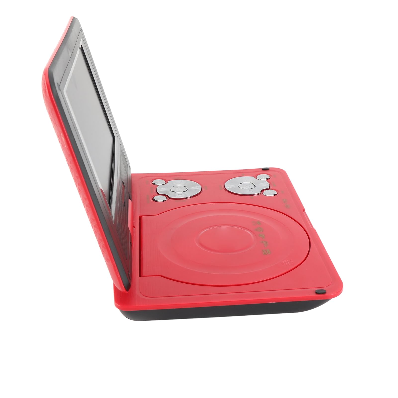 Mini Lecteur DVD Portable de 6,8 '', avec écran Panoramique LCD HD Pivotant à 270 °, Prise en Charge de la Carte USB/SD/Sync TV et de Plusieurs Formats de Disque, pour Les Enfants(Rouge)