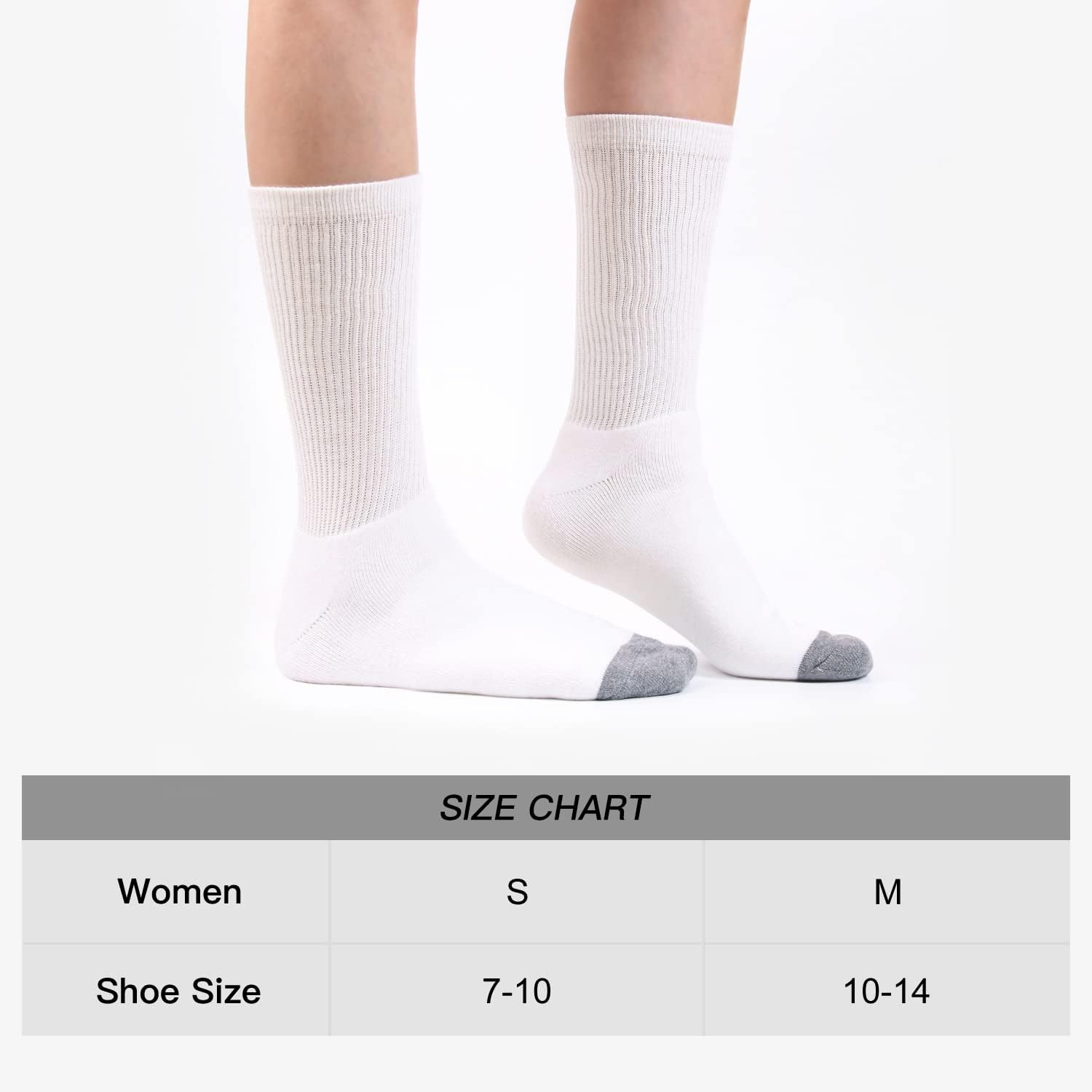 WANDER Women's Athletic Crew Socks 8 Pairs Cushion Running Socks for Women Sport Wicking Cotton Socks 7-10/10-14 - Image 2