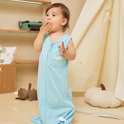 Miniatura 5 de DaysU Saco de dormir para bebé, manta suave sin mangas con cremallera, tamaño mediano para bebés niños y niñas de 6 a 12 meses, juego de 2,