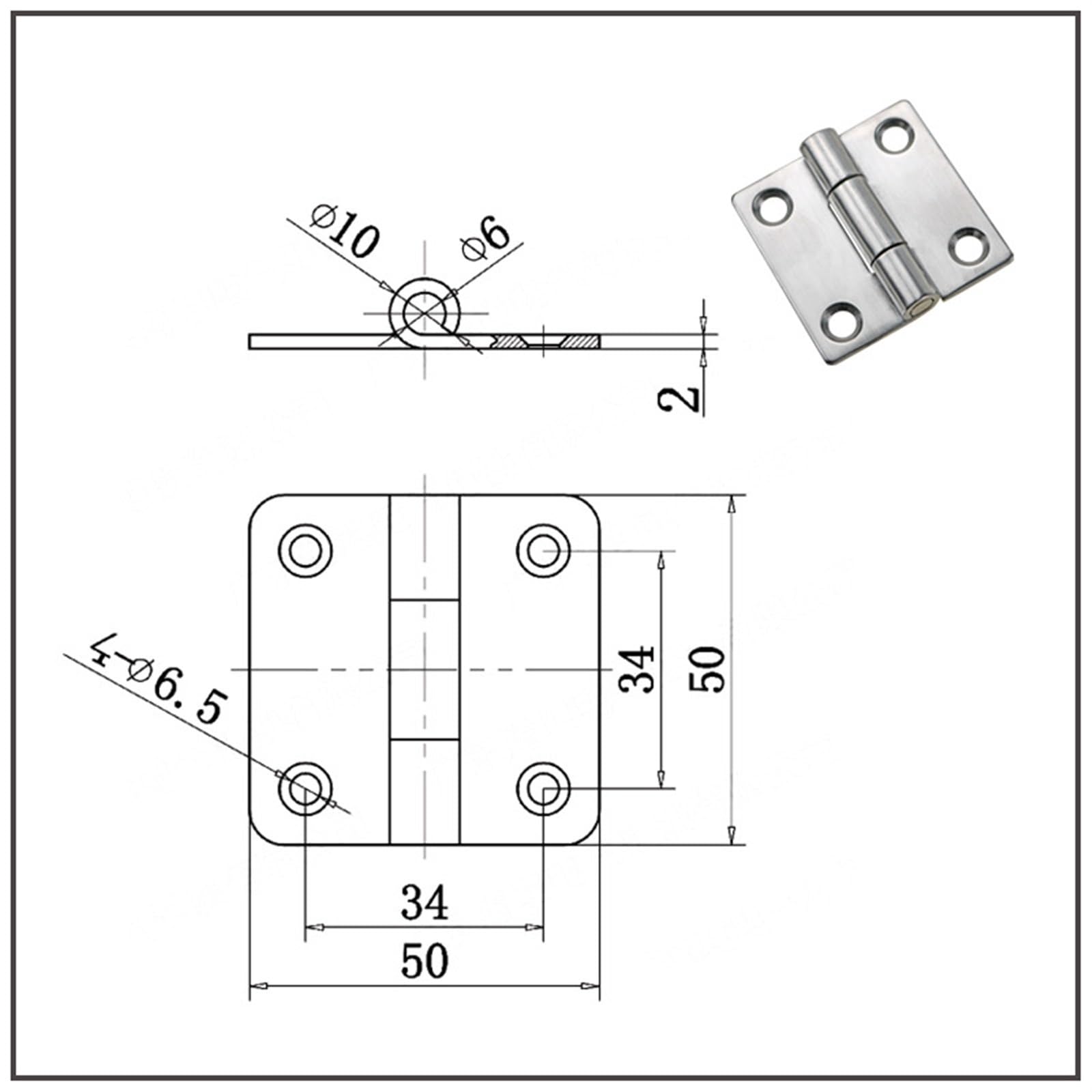 zawiasy 50x50 75x75 Stal nierdzewna 304 Zawias kwadratowy 2 3-calowe łożysko zawiasy do drzwi przemysłowych 1 szt(CL114)