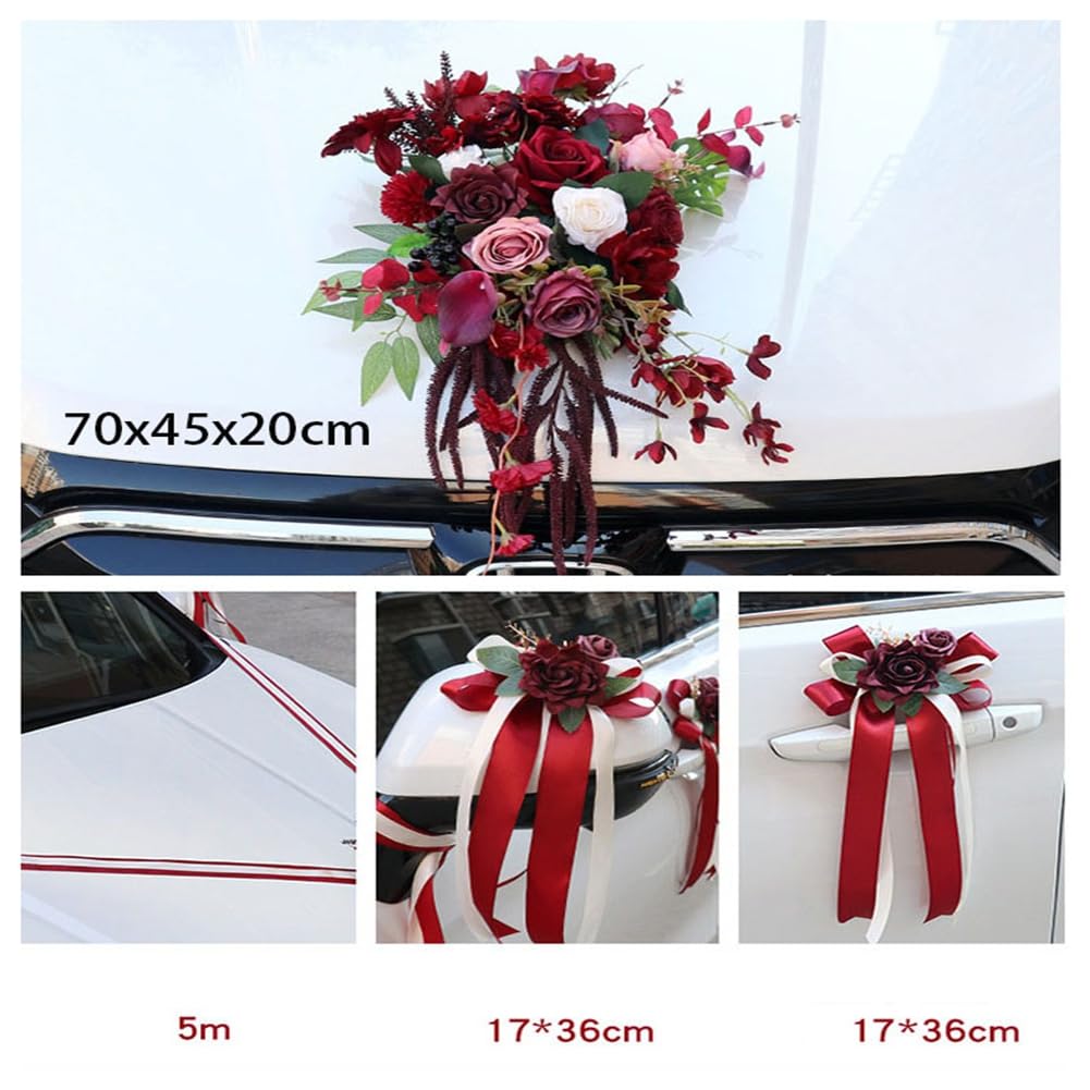 Autoschmuck Hochzeit Auto Schmuck Braut Paar Rose Deko Dekoration Hochzeit Car Auto Wedding Deko Hochzeitsauto Dekorationsset Hochzeitsdeko Auto Blumenschmuck Hochzeitsschmuck Champagner Blau