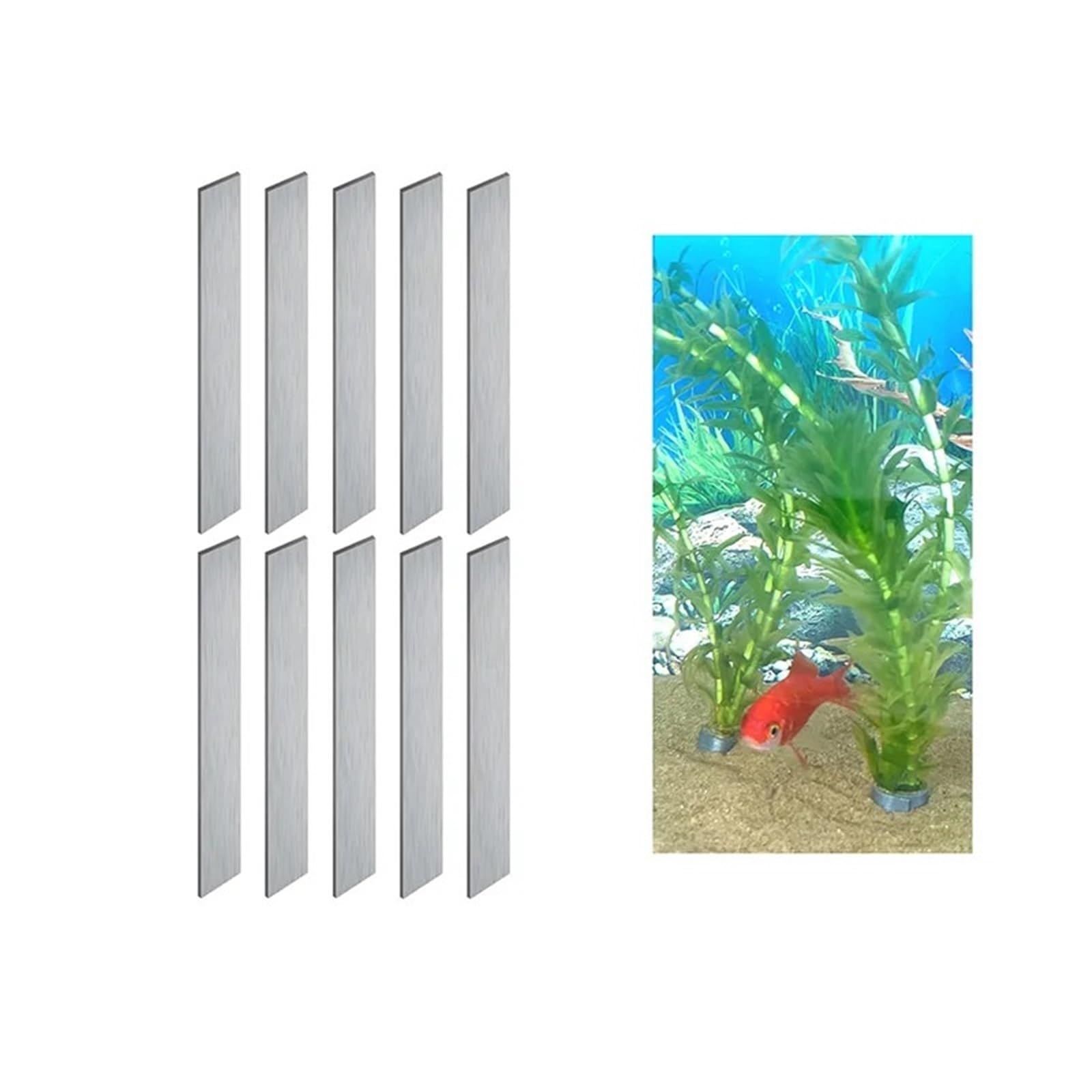 Yangshe 50pcs Flexible Foldable Aquarium Plant Weights Durable Bendable Metal Strips For Secure Plant Anchors For Fish Tank