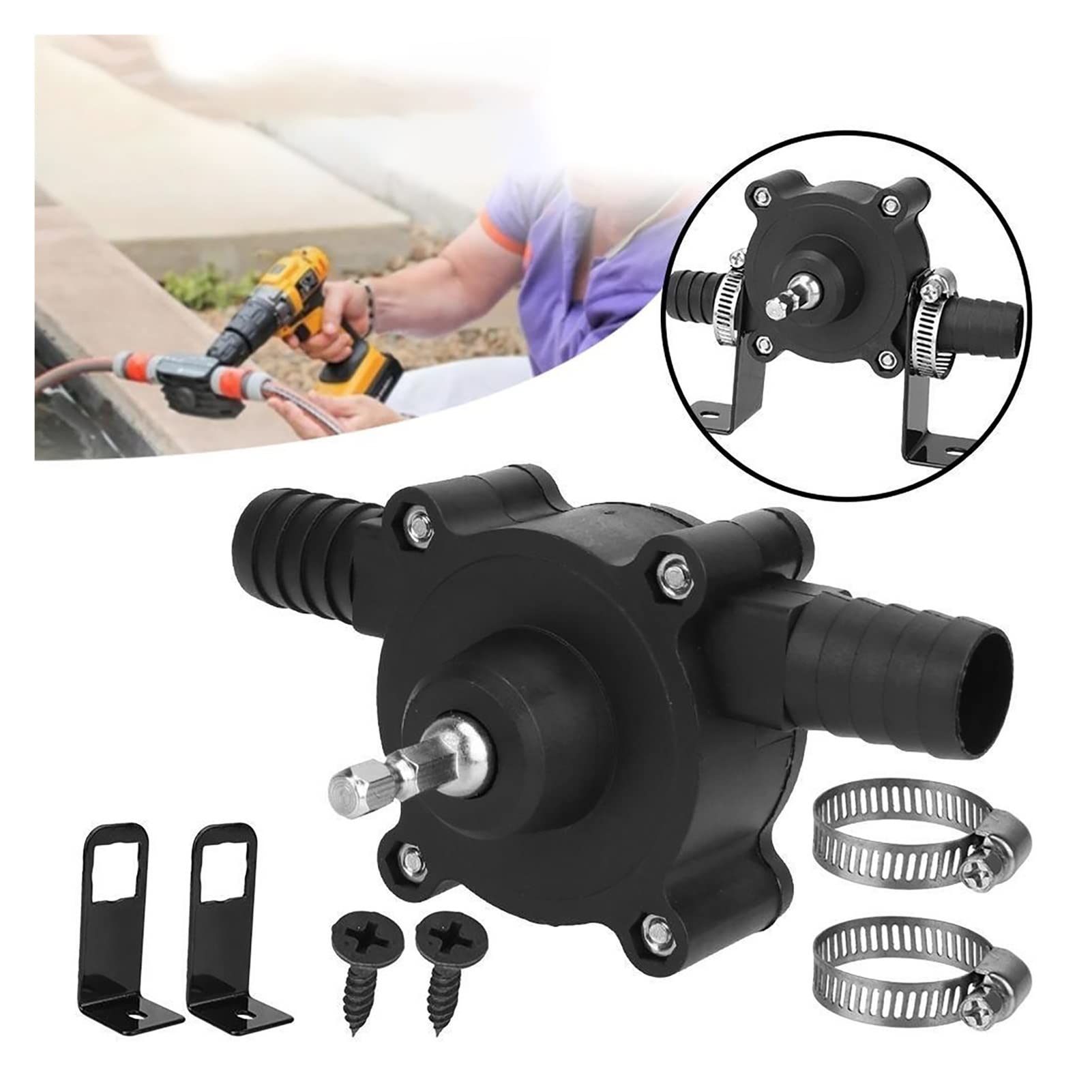 Wasserpumpe, elektrische Bohrmaschine, tragbare Mini-Handselbstansaugende Flüssigkeitstransferpumpen, Dieselöl, Flüssigkeit, Wasserpumpe, Hausgarten, Outdoor-Werkzeug, Pumpenzubehör
