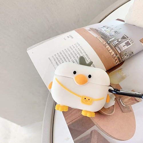 Miniatura 3 de Compatible con AirPods Pro White Bag Duck, hombres y mujeres, funda protectora de silicona divertida Kawaii de moda de dibujos animados 3D linda