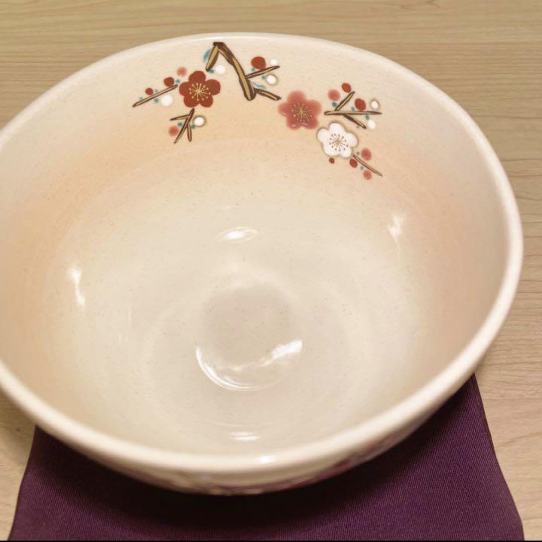 Amazon.co.jp: 抹茶茶碗 抹茶椀 ' 色絵 梅' 京焼 茶道具 : ホーム