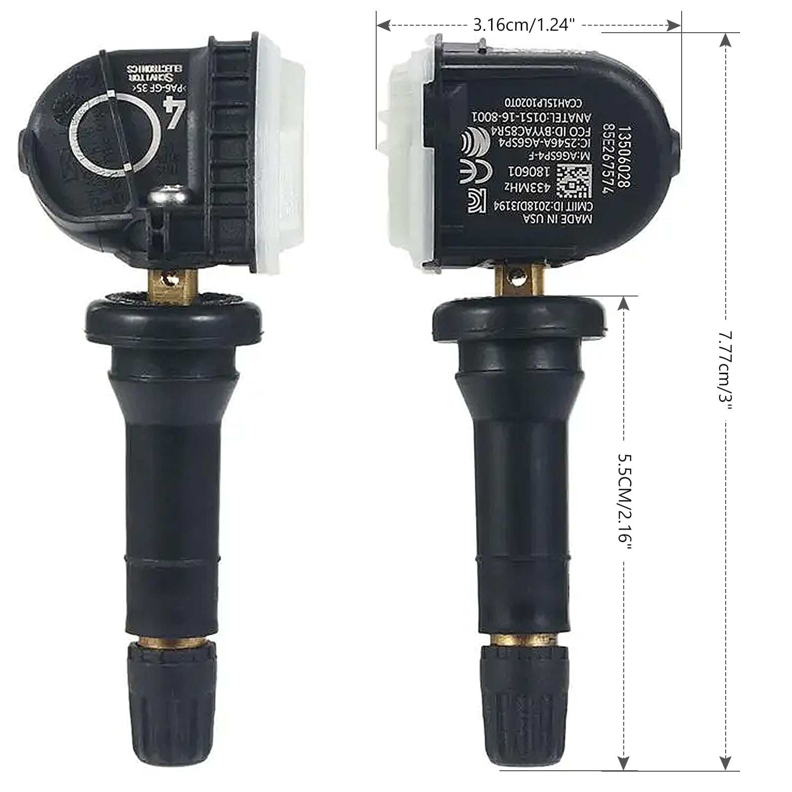 Sensore di pressione pneumatici, 4 pezzi, sistema di controllo della pressione pneumatici, sensore TPMS, sensore di pressione pneumatici, sensore di pressione pneumatici, sensore TPMS 13506028 per