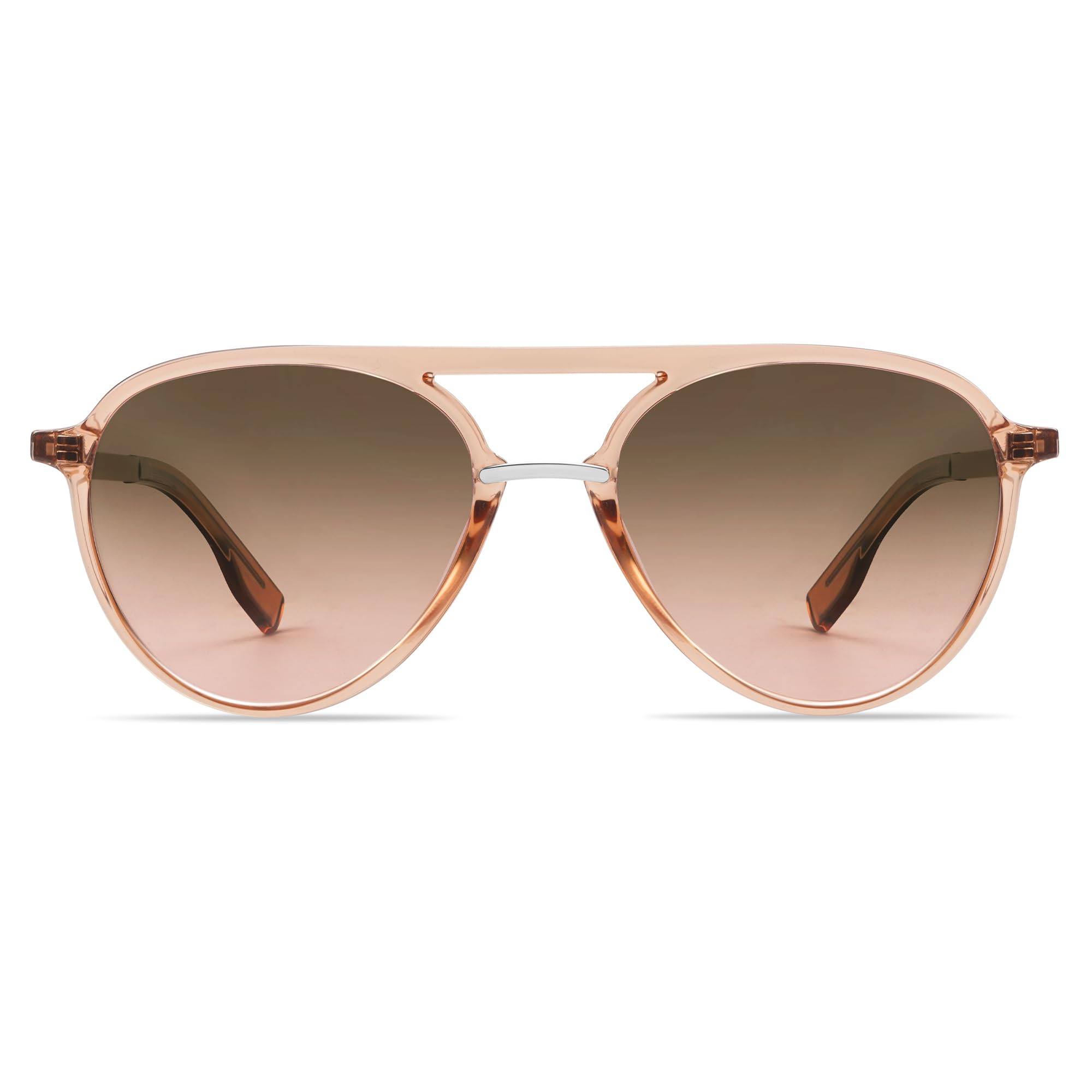 Retro Aviator Polarized Sunglasses for Women Men Double Bridge Ladies Shades