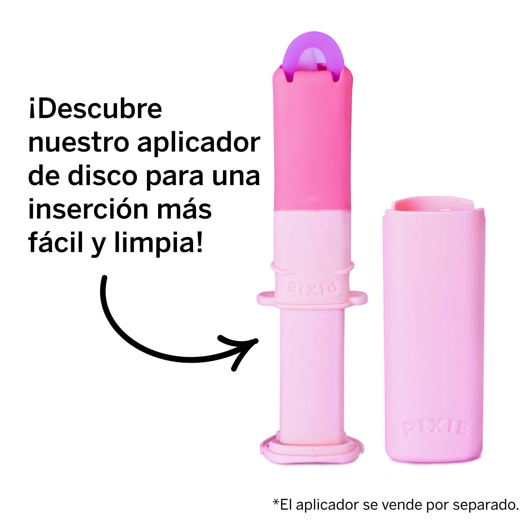 Pixie disco menstrual - Silicona 100% de grado médico - Clasificado n.º1 como el disco reutilizable más suave - Se retira como un tampón - Uso hasta 12 h - Capacidad 7 tampones