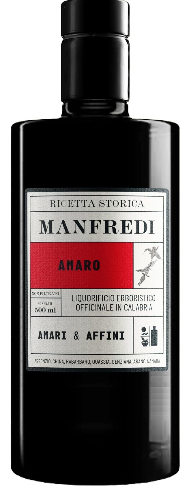 Manfredi, Liquore Amaro Ricetta Storica, 500 Ml, Liquore Calabrese Con Note Tanniche Di Genziana E Quassa, Aroma Fresco Di Assenzio, Arancia E Rabarbaro, Sentori Di Liquirizia, Idea Regalo, 25% Vol. - 4