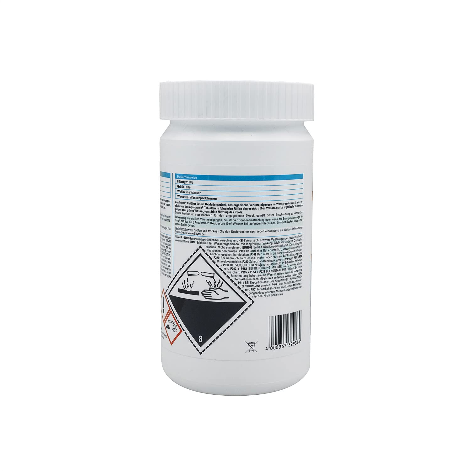 BAYROL AQUABROME Regenerator/Oxidizer - 1,25kg | Activateur de Brome - Oxygène Actif Choc - Désinfection Choc sans Chlore - Dissolution Rapide + 10 Tests HPS OFFERTS 6 en 1