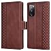 Produktbild TIANNIUKE Samsung S20 FE 5G Hülle (2020), Galaxy S20 FE Wallet Case, Echtes Leder Magnetic Cover Kickstand RFID Blocking Card Slot with TPU Cover Compatible with Samsung Galaxy S20 FE (Red Brown)