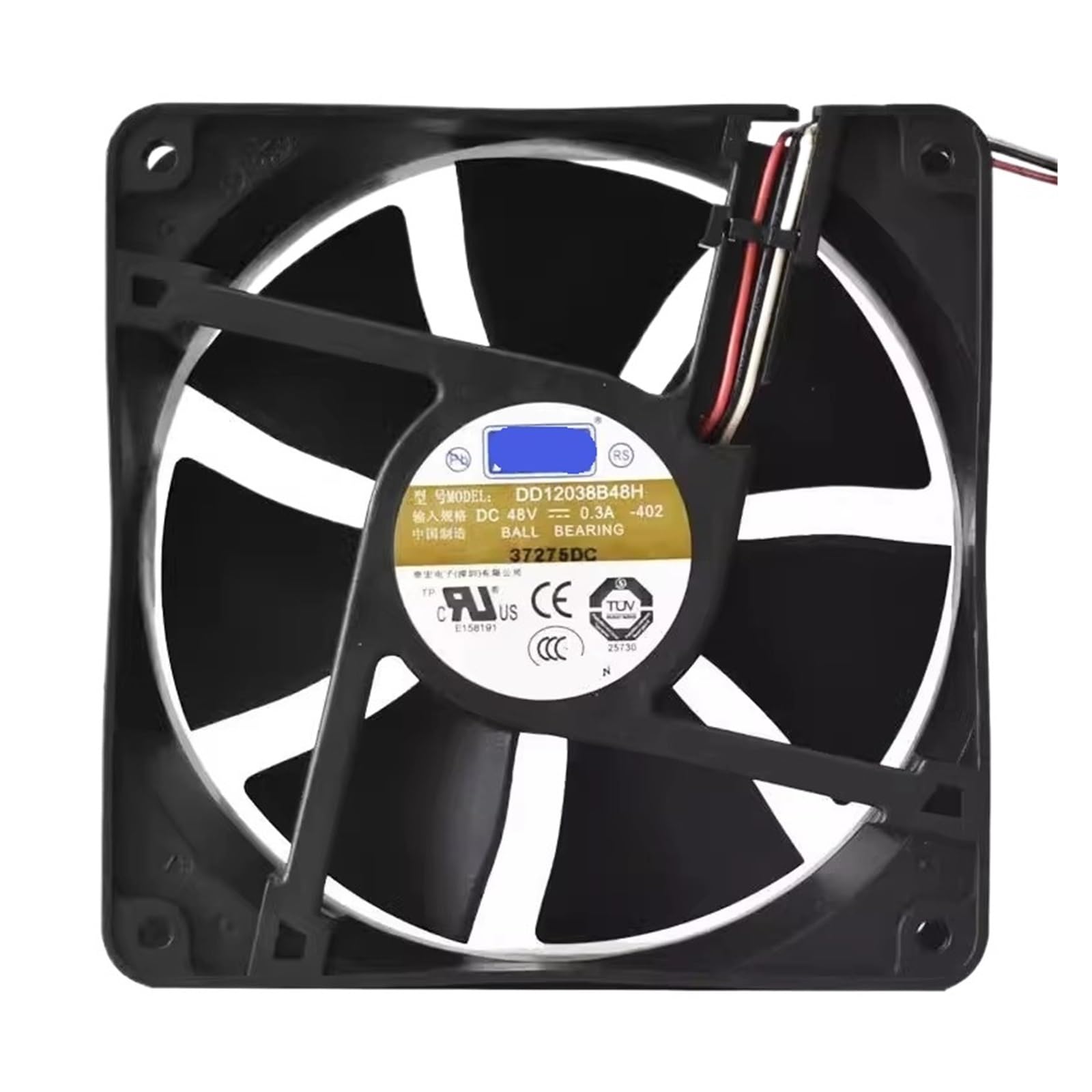 KNIUWMBMH DD12038B48H 120 * 120 * 38MM DC48V 0.3A 12CM Cooling Fan
