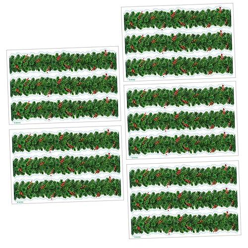 KONTONTY Christmas Vine Wall Stickers Red Berry Removable Holiday Decoration for Windows and Walls 5 Sheets Set Festive Christmas Arrangement