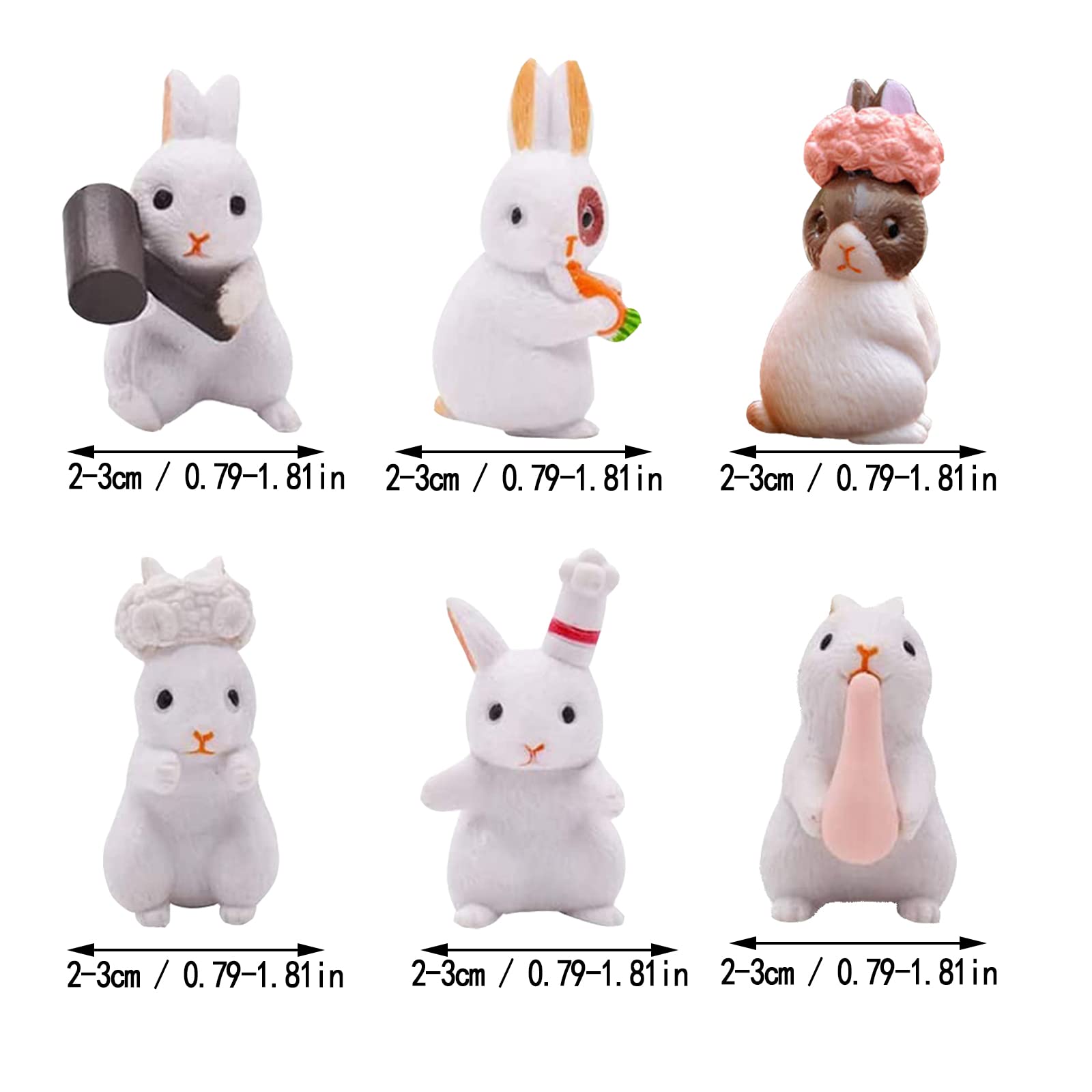 COACOM 30 Petits Ornements Lapin Blanc En Résine - Mini Figurines Mignonnes Pour Micro-Paysage Et Décoration Maison