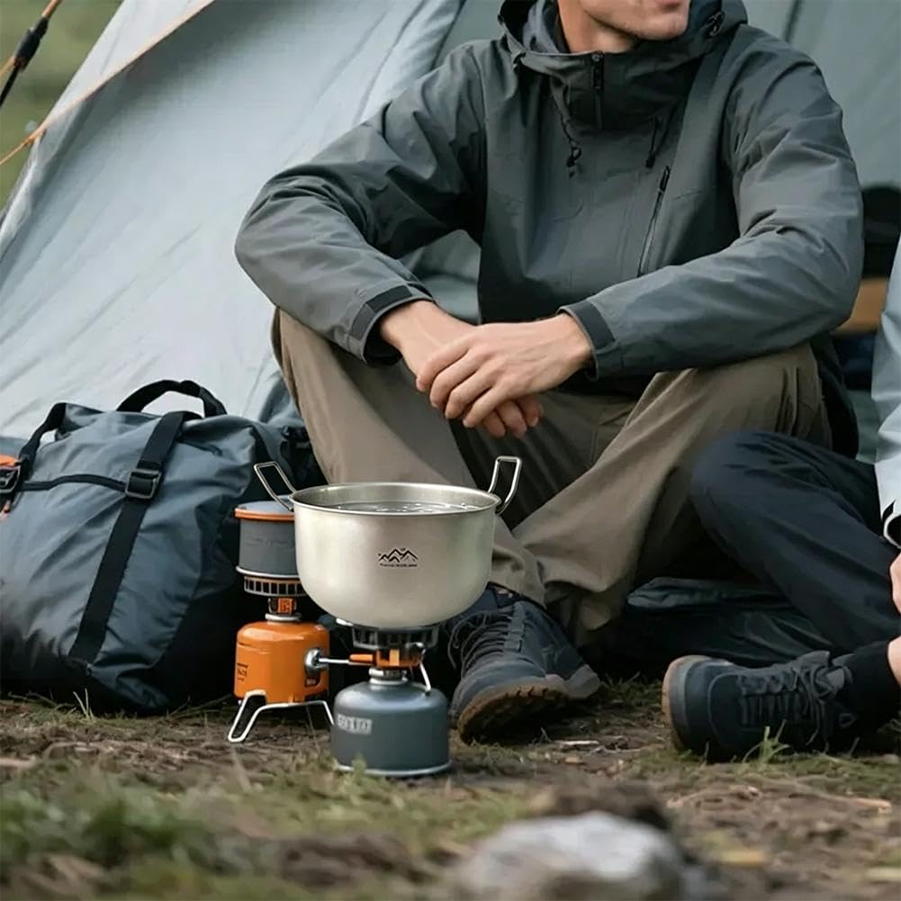Outdoor Camping Titan Topf 2-3L Suppentopf für Outdoor Kochen 304 Edelstahl Körper Backpacking Kochgeschirr zum Wandern
