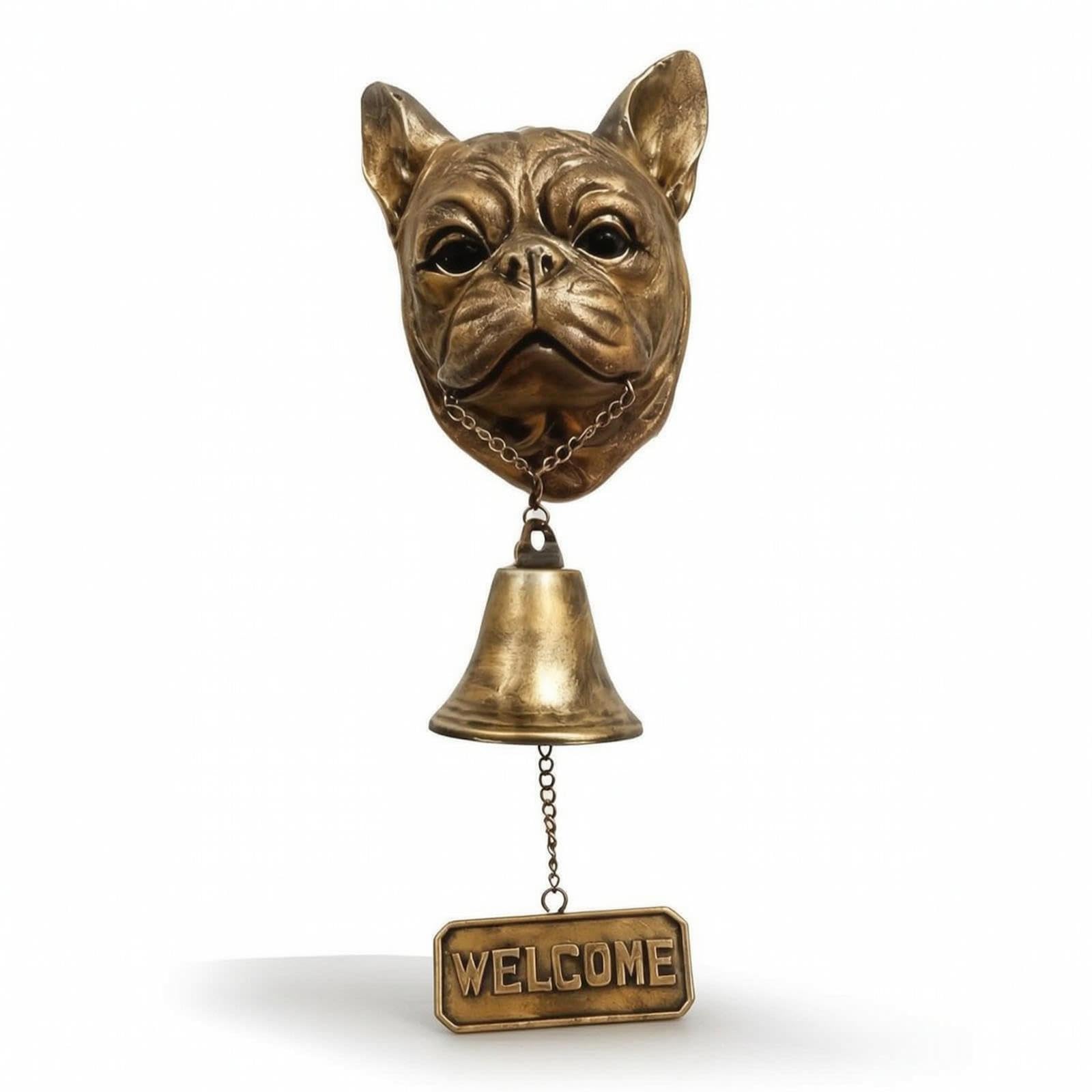 Dog-Themed Welcome Door Chime Wall-Mounted Dog Door Bell Antique Bronze Door Chime with Welcome Sign for Homeowners, Entryway, Porch, Garden Gate French Bulldog-image-45