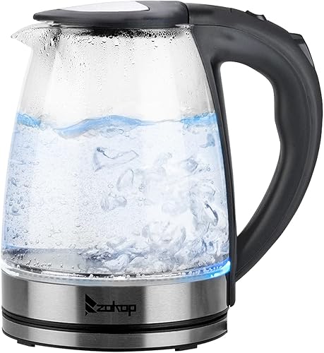 Miniatura 7 de Hervidor eléctrico, hervidor de agua caliente de 1.8 L, hervidor de café y té y caldera de agua caliente, apagado automático, mango de tacto frío,