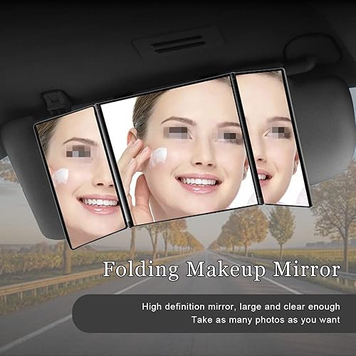Miniatura 7 de Espejo de visera de automóvil, espejo de tocador para automóvil, espejo de tocador plegable universal de viaje, accesorios de espejo retrovisor,