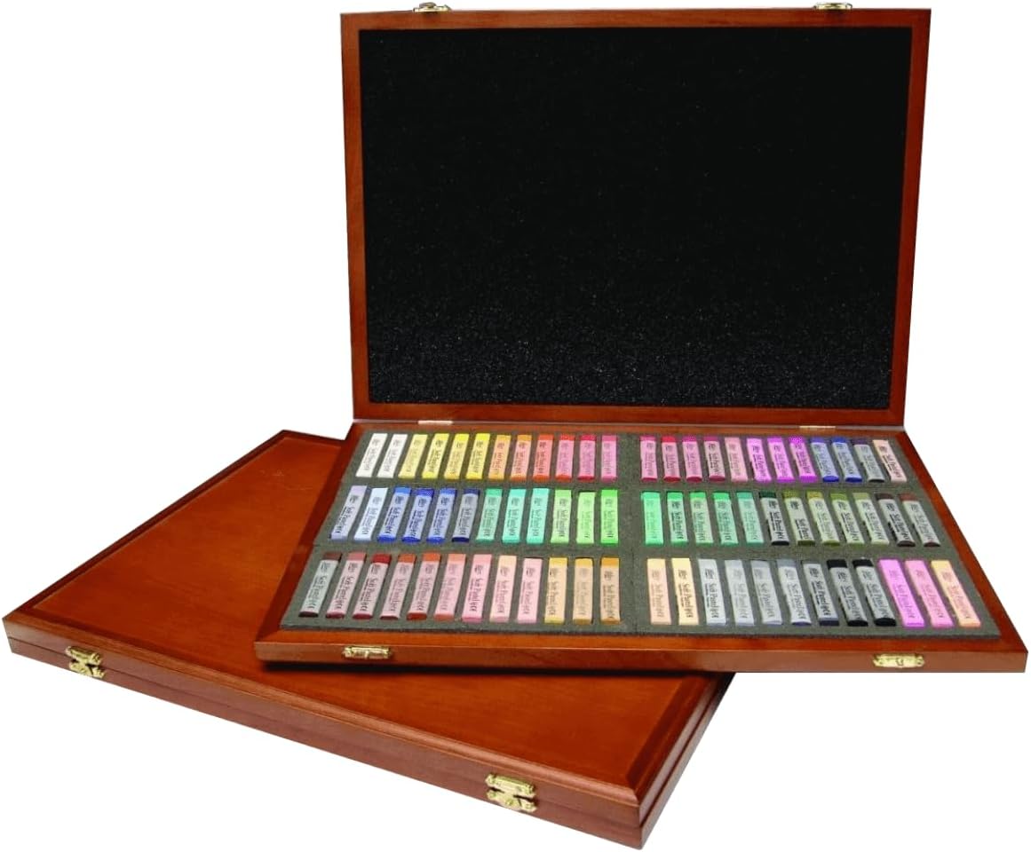 Gallery Soft Pastel Squares Wood Box Set of 72 - Assorted Colors