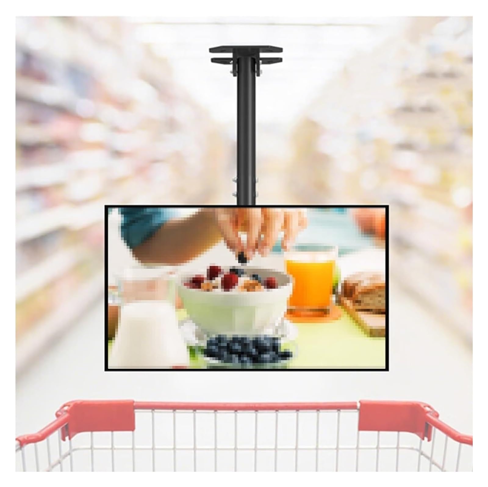 KEuLen Supporto per TV da Soffitto, Supporto da soffitto for TV inclinabile e Girevole, Adatto for TV da 39 a 90 Pollici, Fissaggio con Vite di espansione
