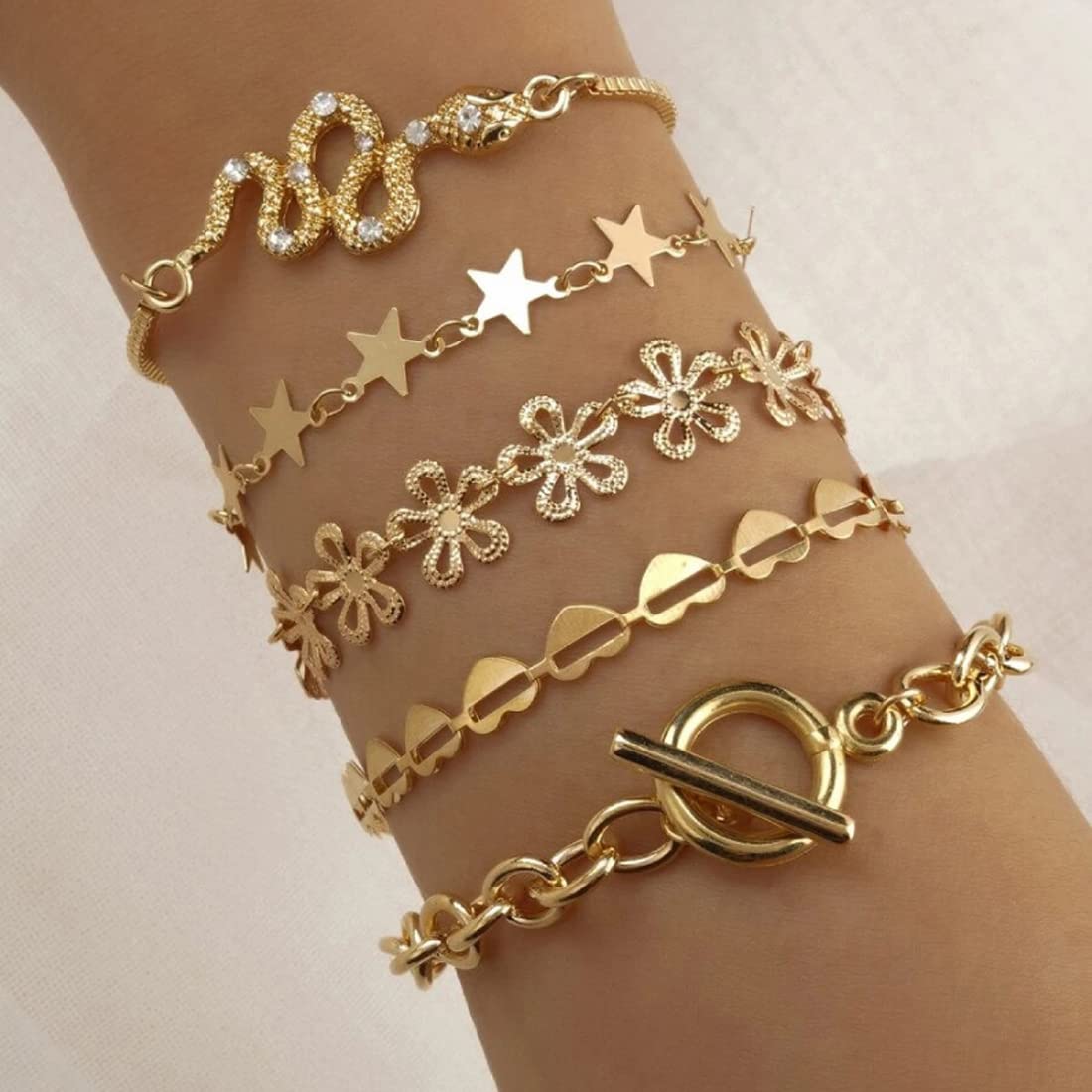 Set of 5 Wraparound Bracelets for AD
