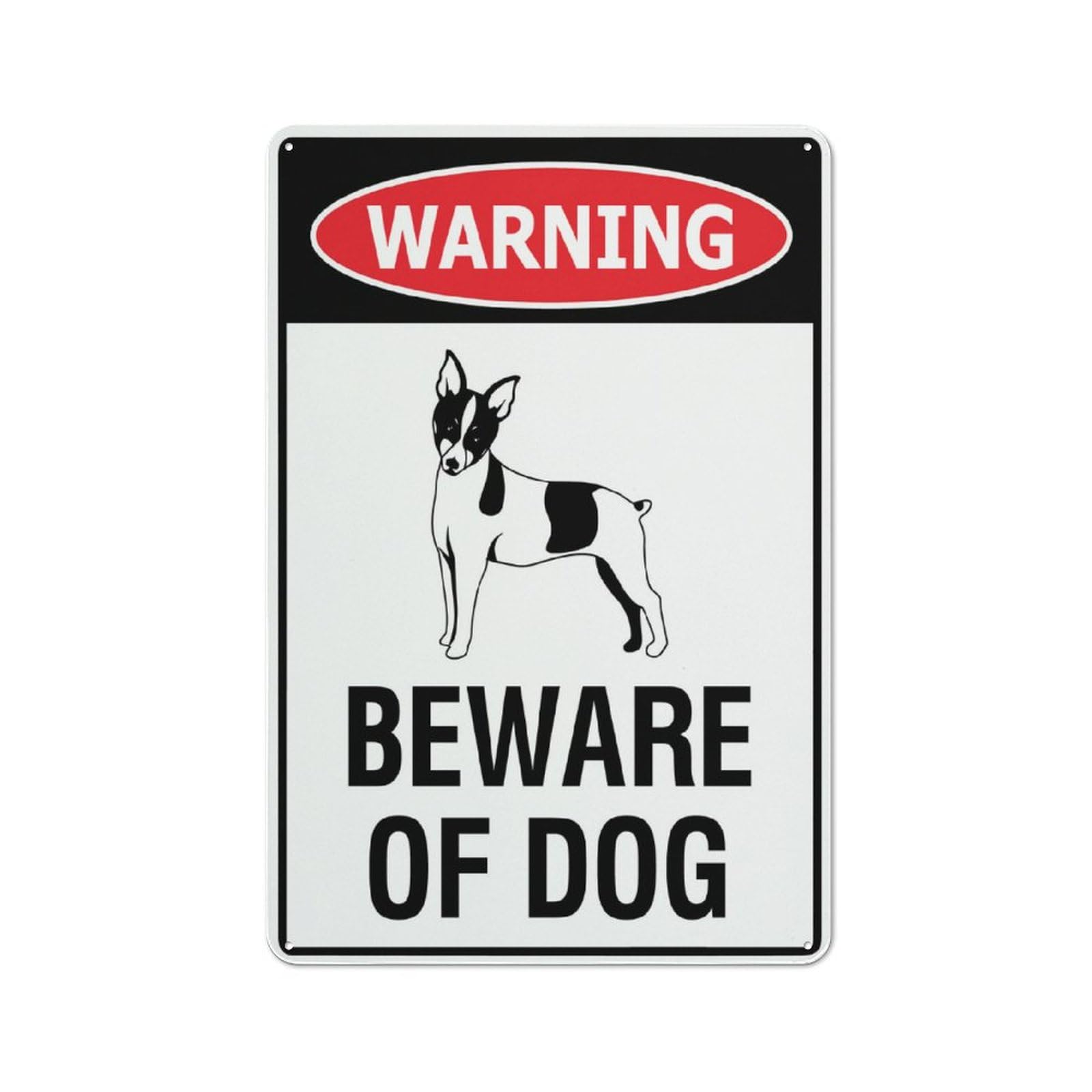 Warning Beware Of Dog Miniature Fox Terrier Sign Warning Tin Sign Home Kitchen Farm Garden Garage Wall Decor 12X8Inch