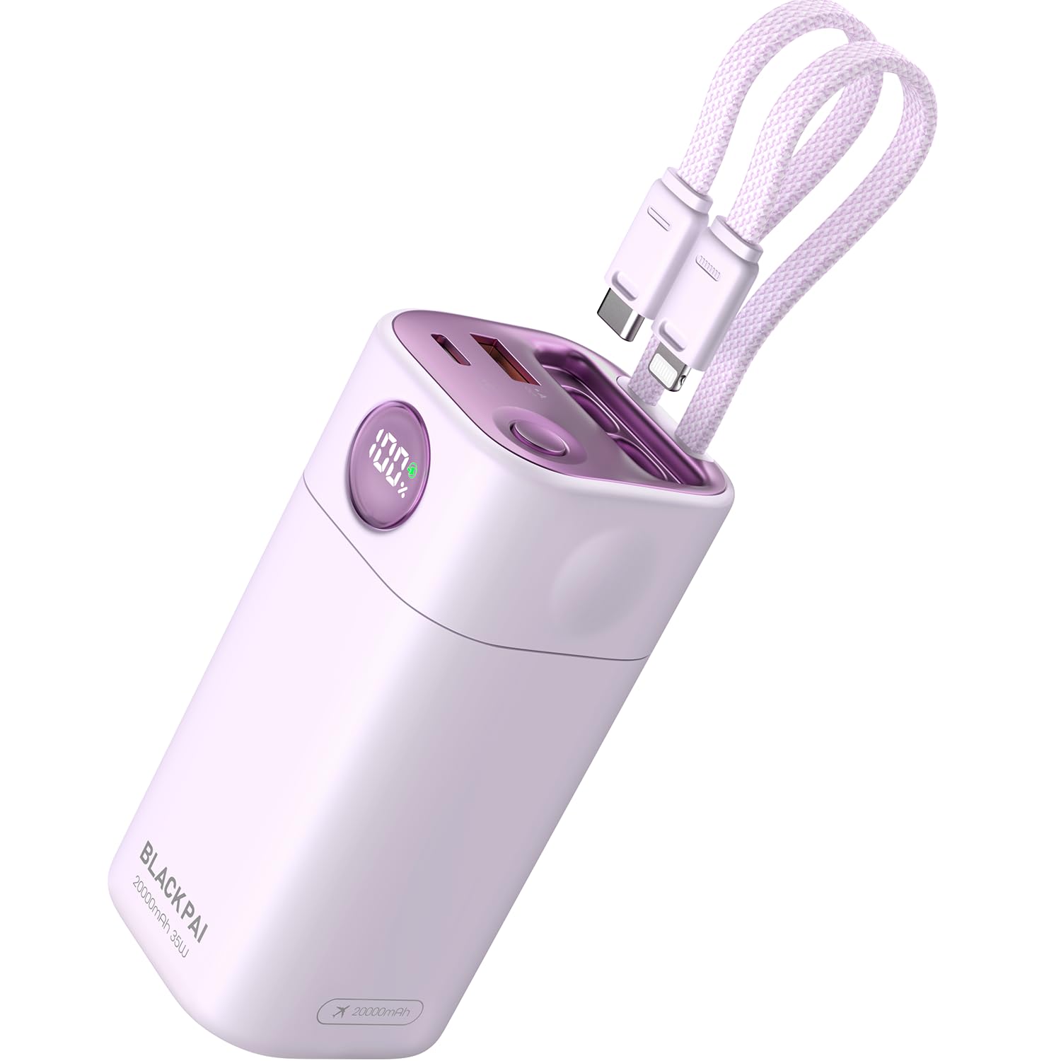 Portable Power Bank 20 000mAh for Travel Outdoor PD 35W Super Fast Charging Portable Charger with 2 Built-in