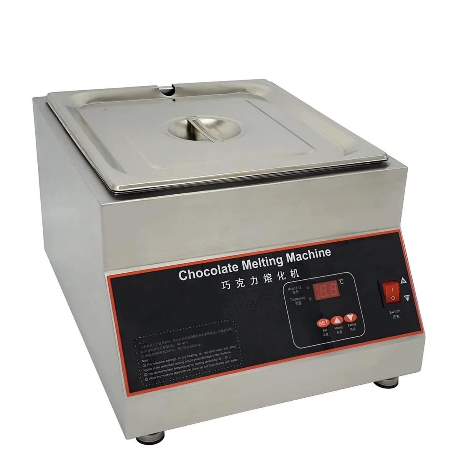 AYCDL Chocolate Tempering Machine, 500W Commercial Electric Chocolate Melter, with Temperature Control, Air Heating Chocolate Melting, Stainless Steel Food Warmer for Chocolate