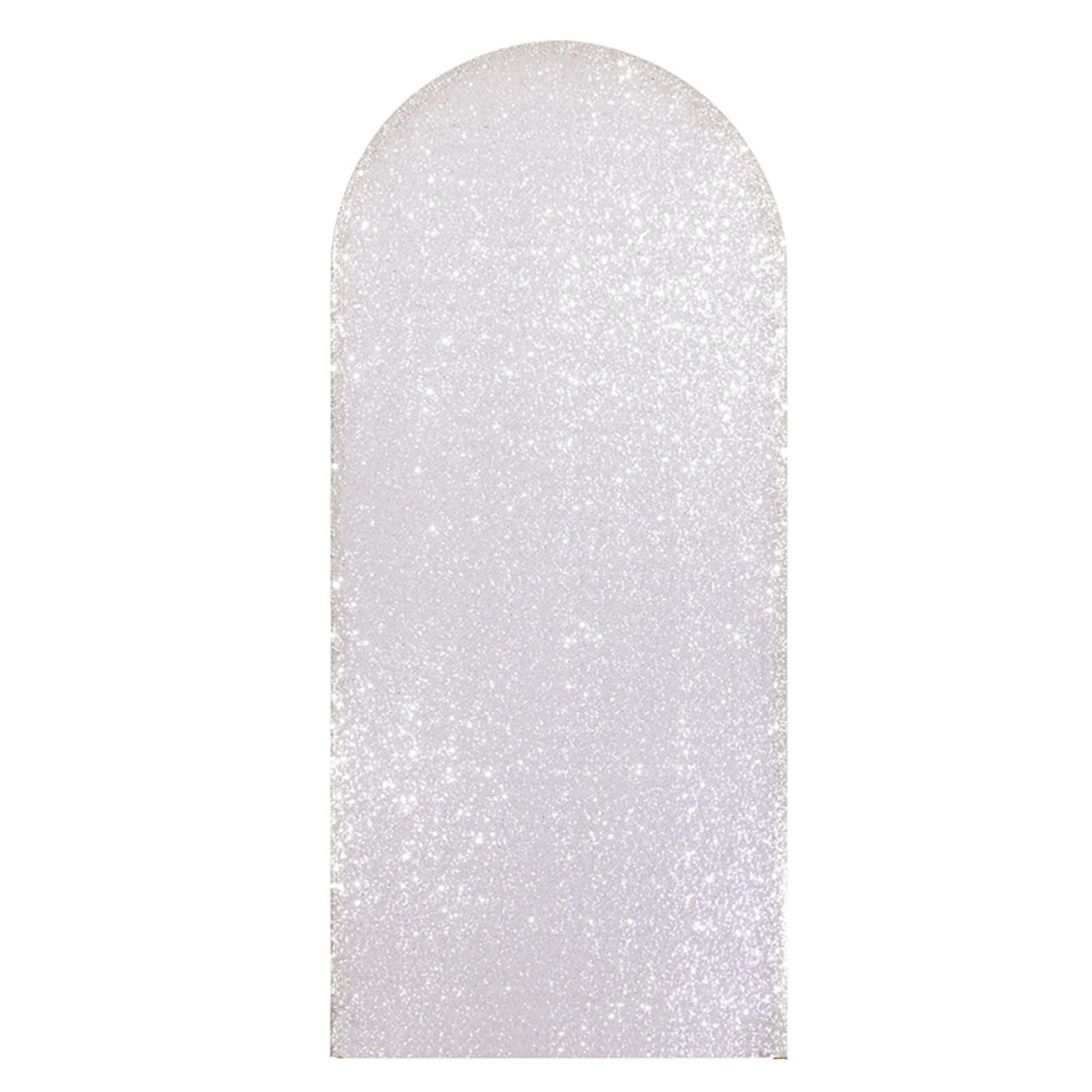 SmbcgdmThicker Background Cover Stretchable Arch Stand Sequin Wedding Glitter Backdrop Round Top Party with Birthday Silver 180cm
