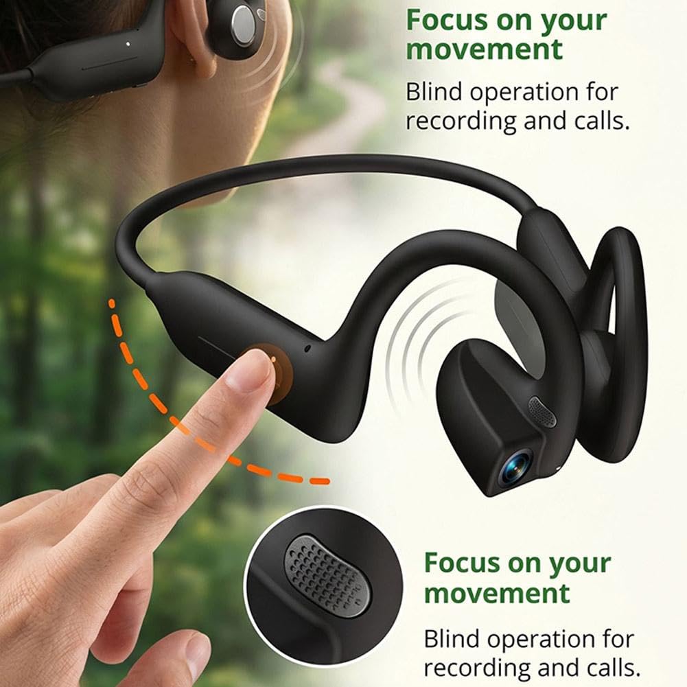 Casque à oreilles ouvertes pour appareil photo intelligent, conductions