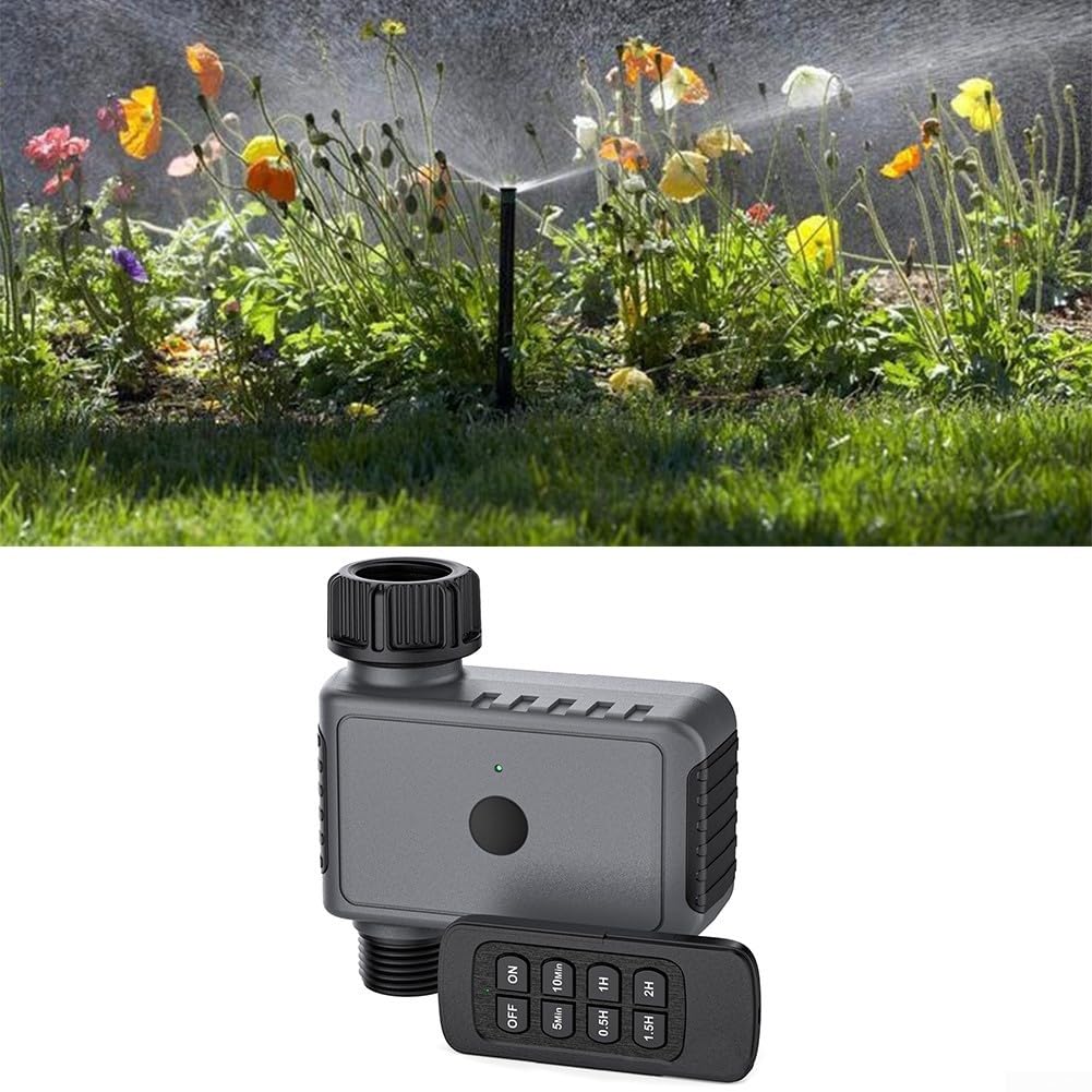 Minuteur automatique d'irrigation de jardin avec télécommande, distance de 50 m, contrôleur intelligent de vanne d'eau 6 modes pour arrosage des plantes en plein air, étanchéité IP55