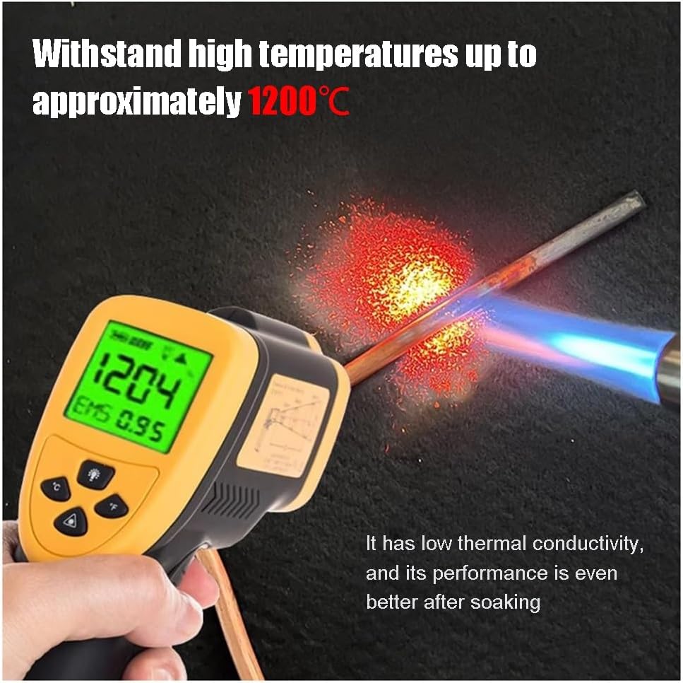 Heavy Duty Welding Blanket, Flame Retardant Fireproof Fabric, 5mm Thermal Resistant for Automotive Repair, Brazing, BBQ Grill & Smoker, Black 50x50cm