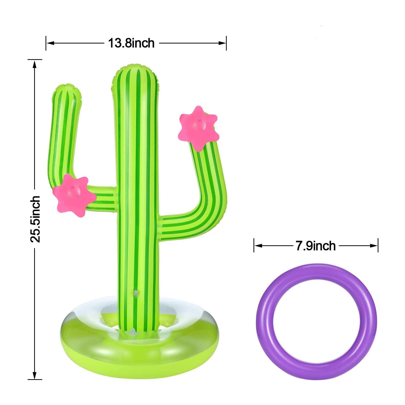 10PCS Piscine Gonflable Jouets, Toss Game Ring, d’Anneau de Cactus Gonflable, Jeux Piscine Exterieur Enfant Adulte Mexican Fiesta Party Anniversaire