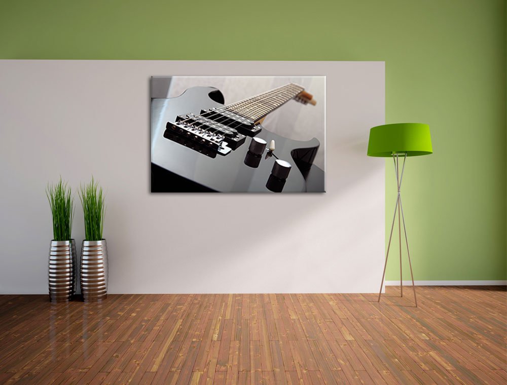 InstyleArt Guitare Noire Stampa su Tela 120x80 cm Artistica murale