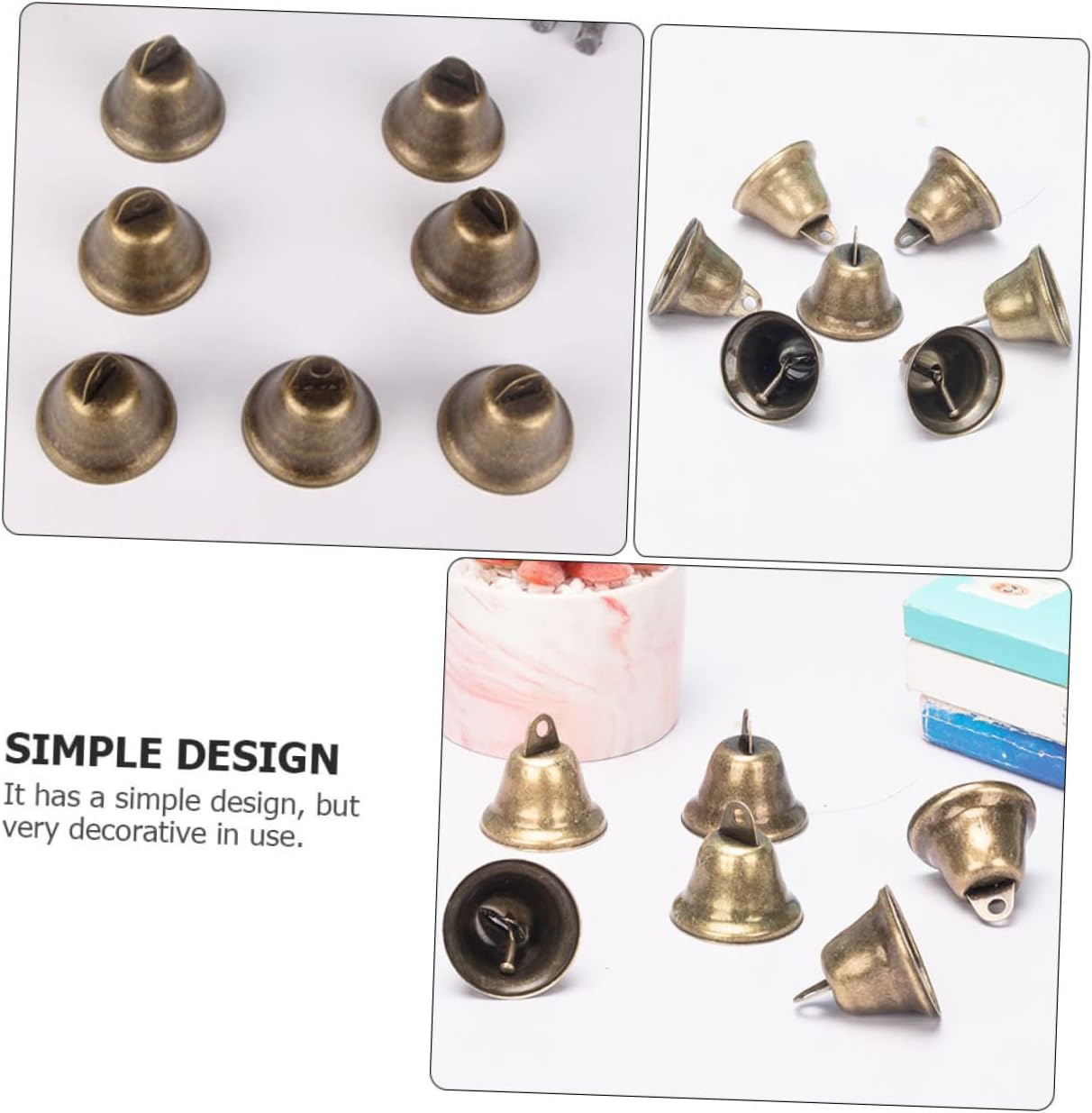AUTSUPPL 25pcs Vintage Craft Bells for DIY Projects Metal Jingle Bells for Wind Chimes Wedding Decor and Christmas Ornaments Rustic Iron Art