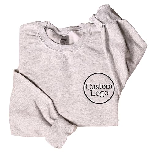 Personalized Logo Embroidered Sweatshirt, Custom Business Brand Embroidery Hoodie, Customized