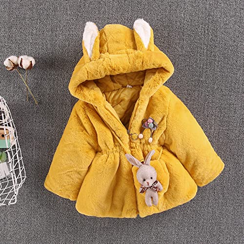 Boys Warm Clothes Children Winter Keep Hoodie Jacket Warm Zip Sleeve Clothes+Bag Cartoon Kids Long (Yellow, 3-4 Years)2