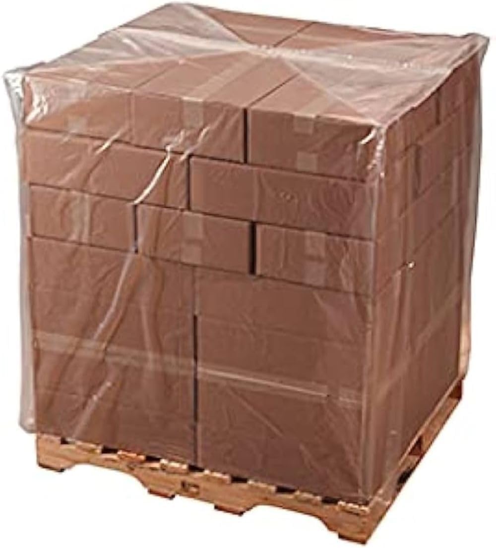 2 Mil Clear Pallet Covers - 54" x 106" x 36" - Heavy Duty Construction Grade Strength - Polyethylene Pallet Bags - Outdoor Protection, Storage (5 Pack)
