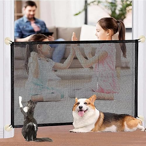 Türschutzgitter ohne Bohren 110 x 72 cm Treppenschutzgitter Hund, Absperrgitter ohne Bohren, Treppenschutzgitter ohne Bohren, Hundeschutzgitter, Katze Tür geeignet für Haustiere, Babys