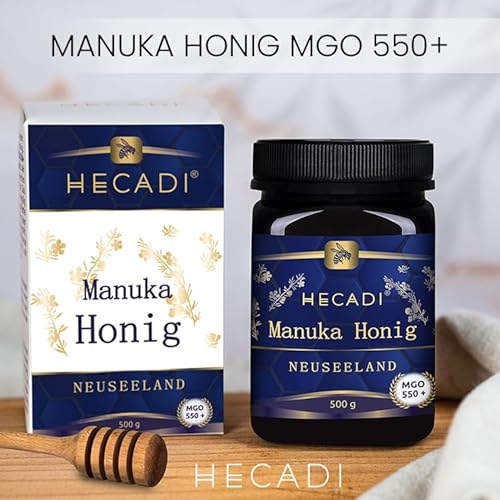 Manuka Honig MGO 550+ Hecadi I Original aus Neuseeland I mit zertifiziertem und Garantiertem Inhalt von MGO I 500 g