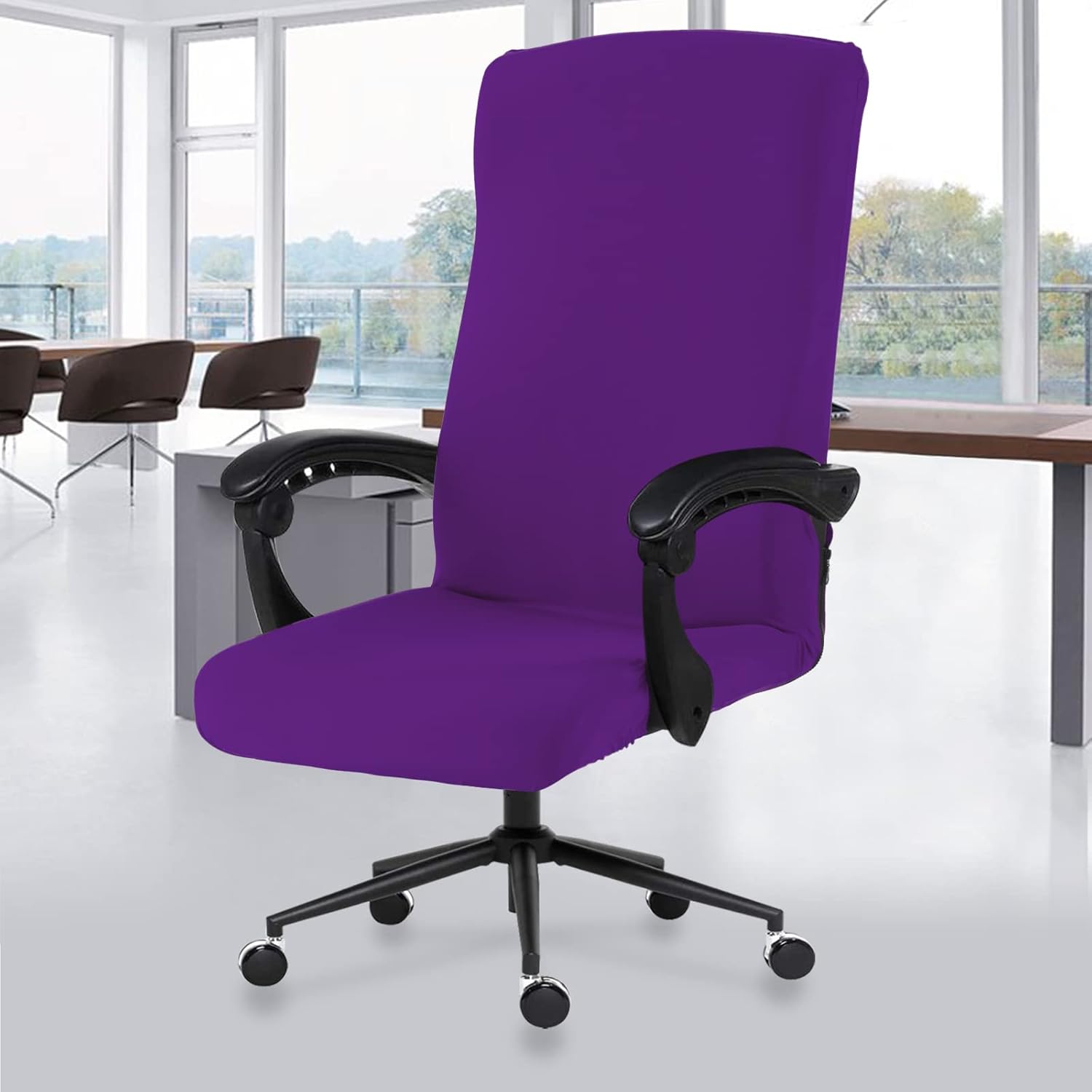 Stretch Computer Office Chair Cover with Durable Zipper Universal Washable