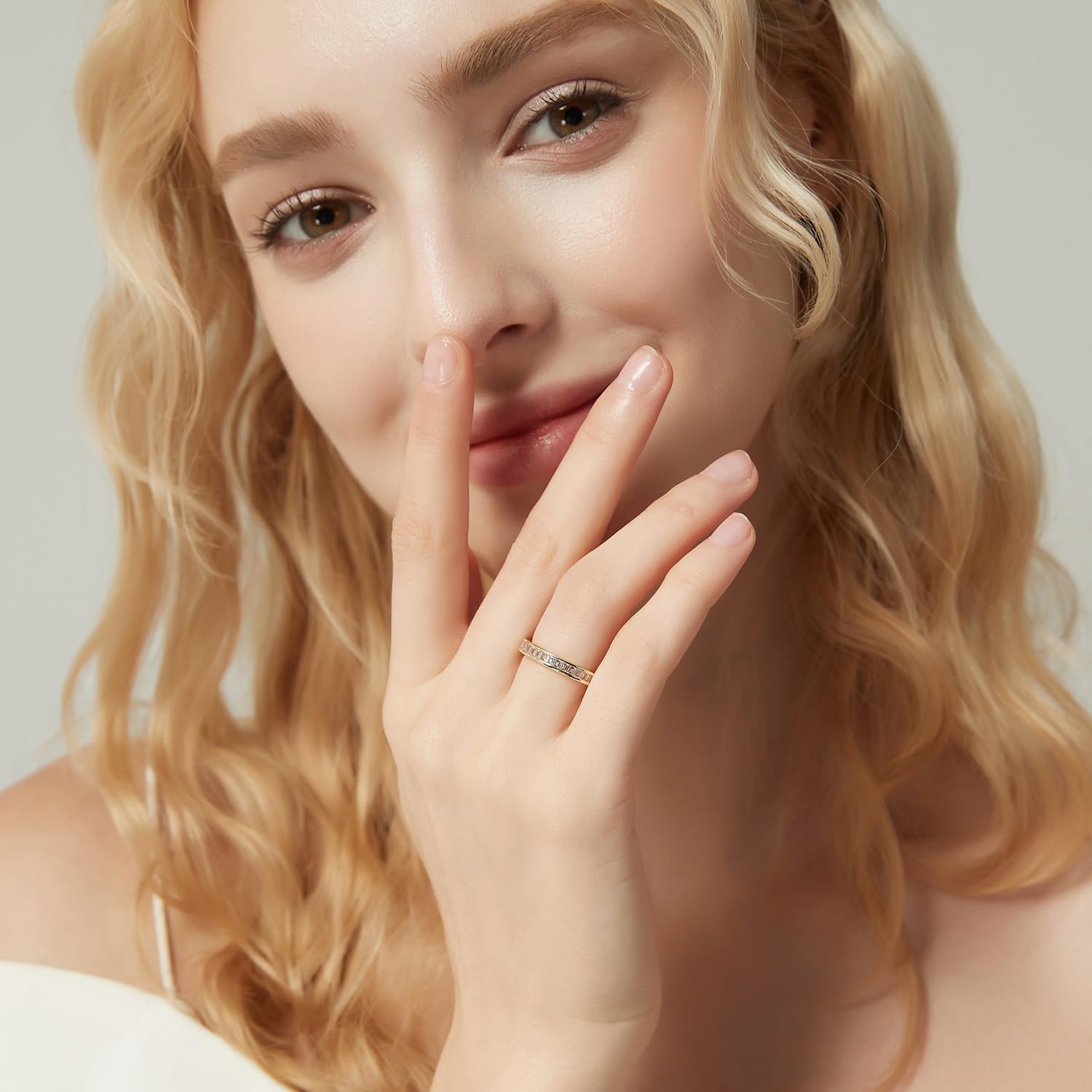 SHINYSO Wedding Band for Women Princess Cut Cubic Zirconia CZ Ring Eternity Band Engagement Stacking Promise Rings for Her Size 4-10 - Image 4