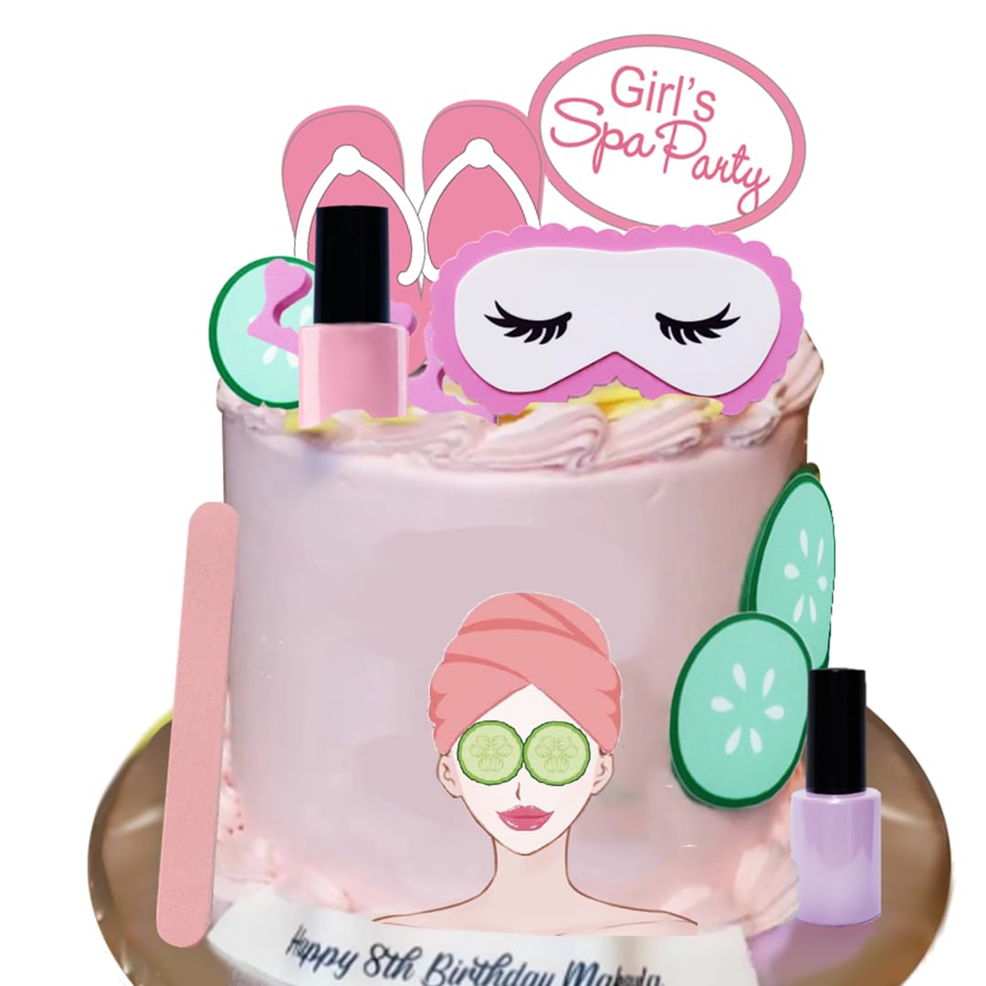 DiDidaSpa Cake Topper with Eye Mask for Girl Spa Pamper party