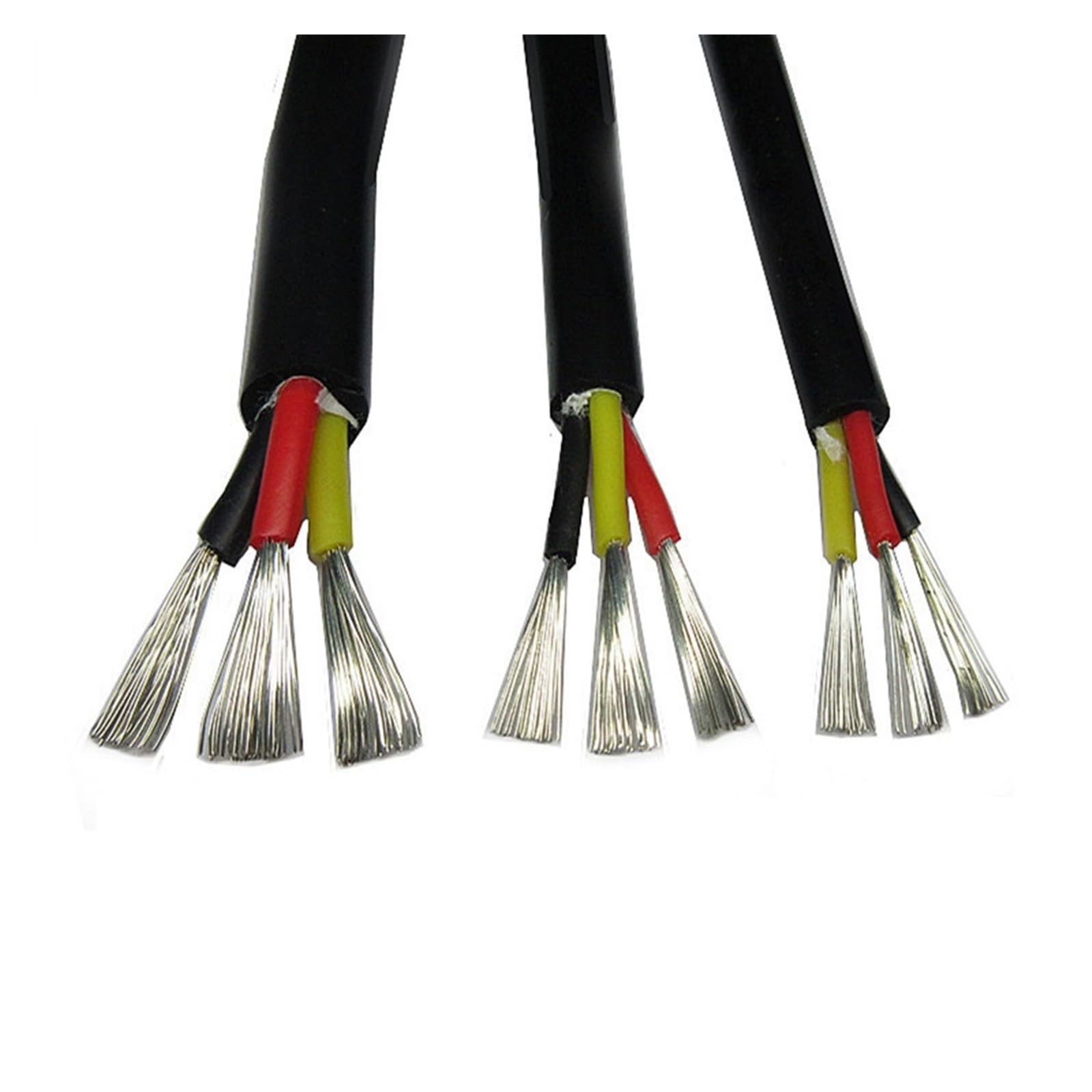 3-żyłowy kabel silikonowy, wysokotemperaturowy, 6 metrów, przewód przeciwzamarzaniowy, gumowy AGR(Noir,3core 0.5mm2)