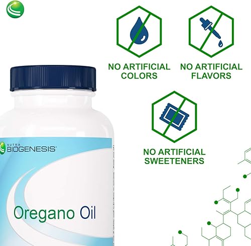 Miniatura 4 de Nutra Biogenesis Aceite de orégano - Cápsulas de cápsulas blandas de aceite de orégano con 70% de Carvacrol, extracto de orégano natural para apoyo