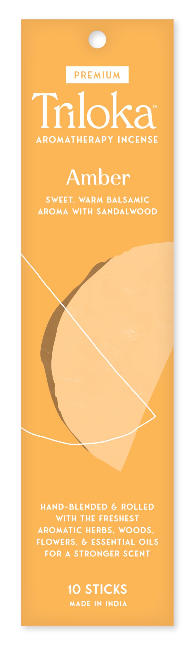 Triloka Premium Incense, Amber, 10 Sticks