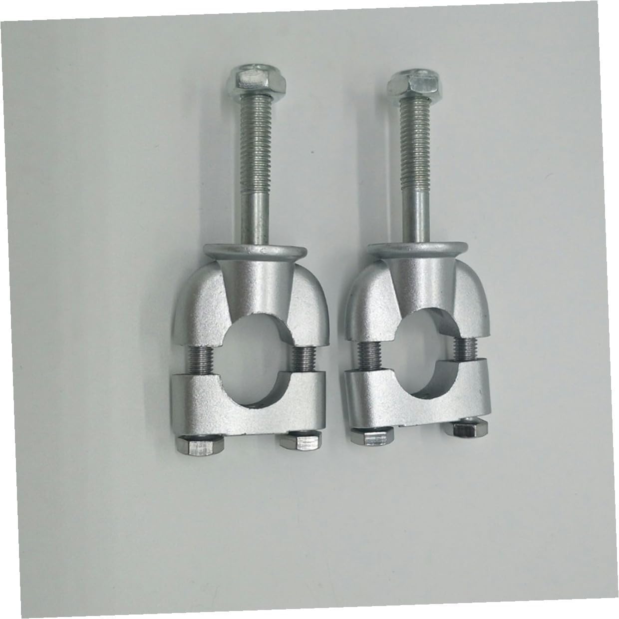 Motorcycle Handlebar Riser Clamps, 2pcs Silver Aluminum Alloy