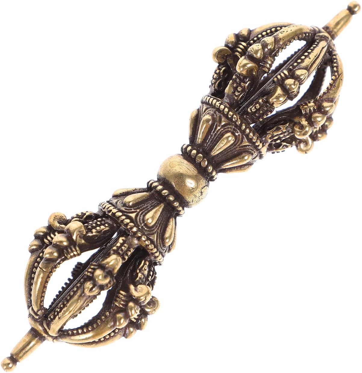 Vajra Dorje Charm Tse Shipa Hanging Ornament Pendant Meditation Decoration PUJA Symbolic Tool Hindu Jain Buddhist Traditions Home Decor (Brass)