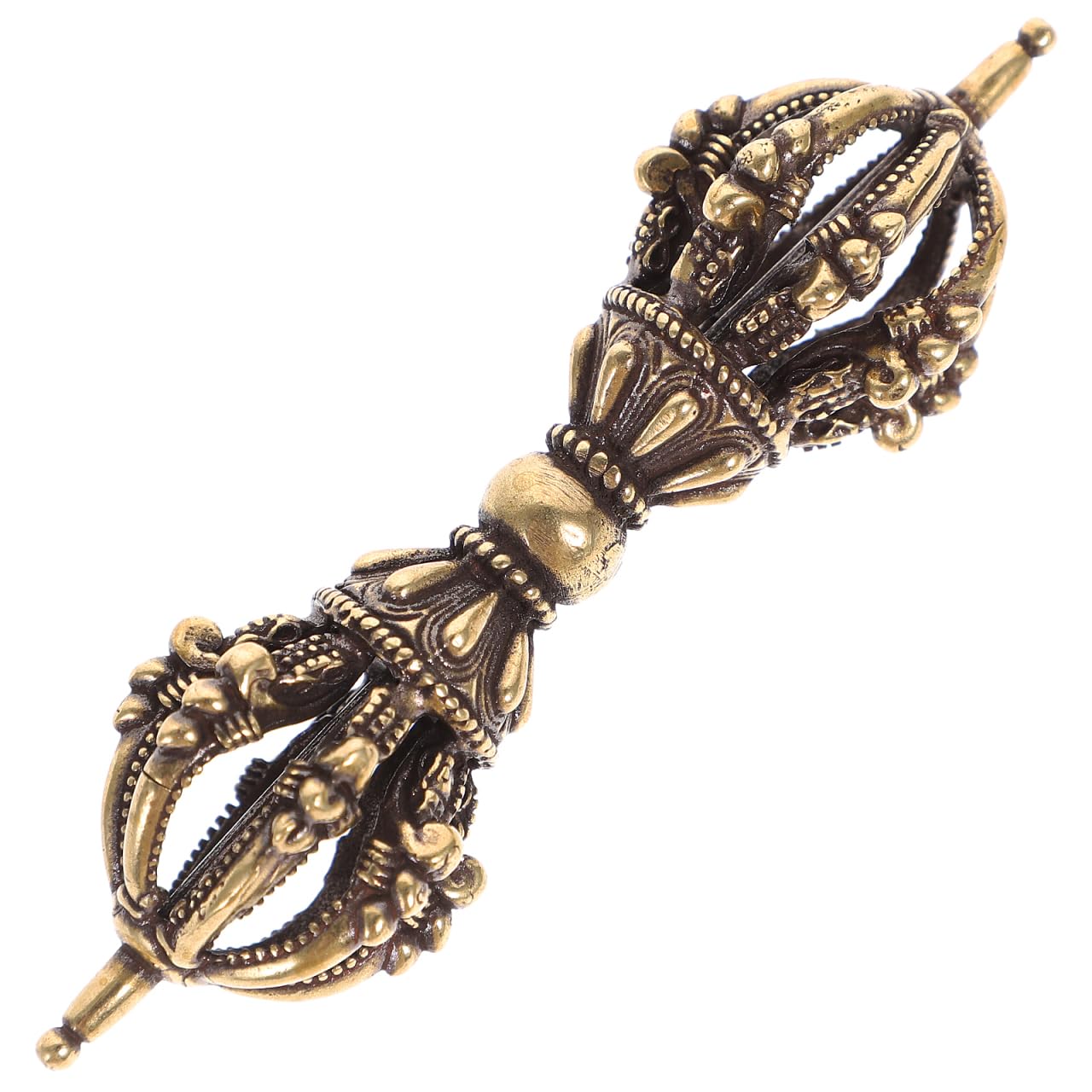 Vajra Dorje Charm Shipa Hanging Ornament Pendant Meditation Decoration PUJA Symbolic Tool Hindu Jain Buddhist Traditions Home Decor (Brass)